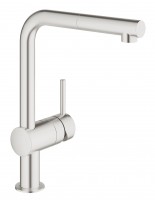 GROHE 32168DC0 Tap Minta L-spout with pull-out aerator supersteel