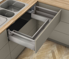 K-BLUM Merivobox E reling 550 mm/40 kg, Indium grey, Inserta, sink