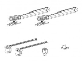 TERNO Step fittings set for interior sliding doors 30-80kg, 1 leaf, 2x damper