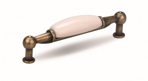 TULIP handle Sara 96 antique brass/porcelain beige