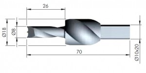 IF-drill 18 mm for Poker shelf support