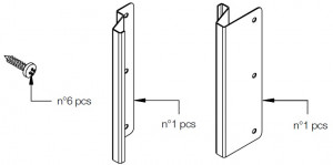 TULIP Gola vertical set of Snap On metal parts for end and center profile