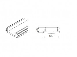 TULIP Gola cover for door J and C profile with LED 4.1m