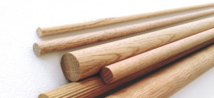 Dowel rod diameter 14mm, length 1m, oak, notched