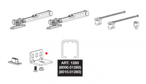 TERNO Step  set for sliding doors 30-80kg,2x dampers,rail 2000mm,fasteners