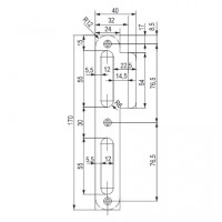 TWIN Counter-sheet for rebated doors - long, left