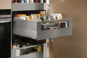 K-BLUM Merivobox E Boxcap 500 mm, 40 kg, Indium šedá, vnitřní, reling