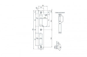 TWIN Counter-sheet for rebated doors - short, left