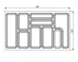 StrongIn Cutlery tray 704x424 mm for StrongBox white