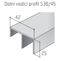 S-profile S30 / 45 bottom anodized 3m