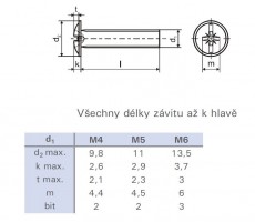 Decorative screw DIN 967 M6x50 zinc white