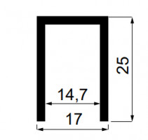 SEVROLL 214-820 U profile steel 6m silver