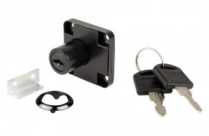 StrongLocks drawer lock, the same key, black + metal stopper