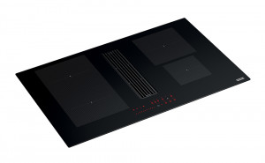 FRANKE Induction hob with extractor hood FMA 8381 HI black glass/white graphic