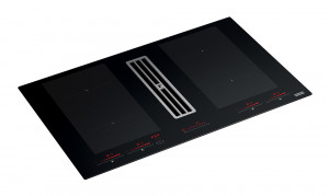 FRANKE Induction hob with extractor fan FMA 8391 HI black glass/white graphic