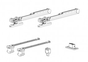 TERNO Eclettica fittings set for interior sliding doors 120kg, 2x damper