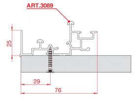 TERNO Star Fluid upper guide profile 3089/A 3.5m silver anodized