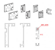 TERNO Fine complete set of profiles for interior doors 1400x2700mm, 28mm, silver