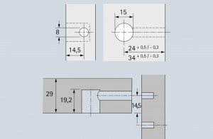 HETTICH 1050479 Rastex 15 29 with nickel-plated trim