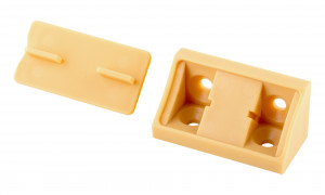 Connecting angle plastic double 42 mm dark Tyrolean beech