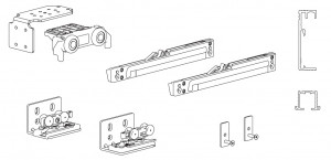 TERNO Magic Living- fittings for full overlay wooden door, 1,8m, nickel anodized