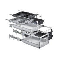 HETTICH 46735 container set with partial and FULL EXT.s,SiSy,392x530mm,black