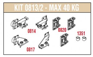 SISCO 0813/2 set of fittings for sliding folding doors for 2 wings