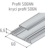 S-S06NN bottom profile 2,5m elox stainless steel