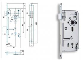 HOBES 536 C lock 90/80 BB zinc white