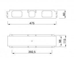 MILADESIGN Connecting crosspiece G7 ST957/12 white