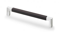 HETTICH 9131323 GETAFE handle 234/224 mm Dark brown leather/brushed stainl.steel