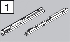 BLUM 558.2701B slide Tandembox 270mm 30kg R+L