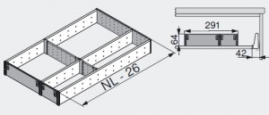 BLUM ZSI.550FI3 Orga Line cutlery insert 550 stainless steel