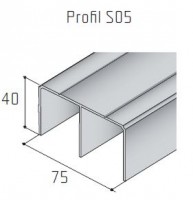 S-S05 top guide profile 2,5m stainless steel