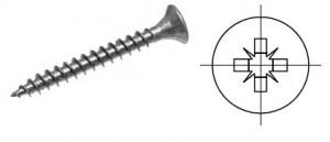 StrongFix Screw PZ 3,5x33 with countersunk head white zinc PZ2