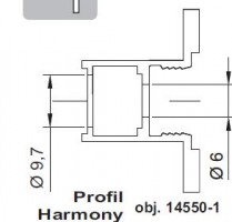 IC-handle profile Harmony 10mm 2,7m champagne