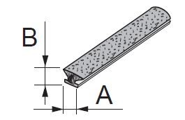 SEVROLL 20229-SV stop brush self-adhesive 6.7x4mm gray