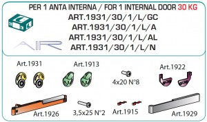 TERNO Dama fittings set for inset wooden doors with damping internal 30kg