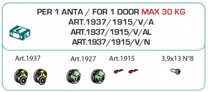 TERNO Dama fittings set for inset glass doors 30kg