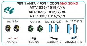 TERNO Dama fittings set for loaded glass doors 30kg