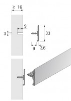 HETTICH 9012148 ORG@Wall universal profile 2900 mm