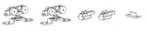 TERNO Classic sliding interior fittings set fittings up to 120kg without holders