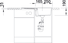 Fregadero BLANCO Una cubeta con escurridor METRA 45S BLANCO V/M. 513187